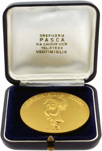 Italy Radio Televisione Gold Medallion in Presentation Box