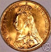 Obverse of 1891 Sovereign