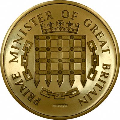 Reverse of Johnson Matthey Prime Minister of Great Britain Gold Medallion Winston Churchill