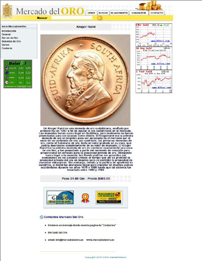 Mercado del Oro Krugerrands Page