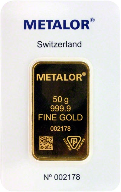 Metalor 50g Gold Bar