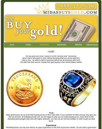 Midas Buys Gold Home Page