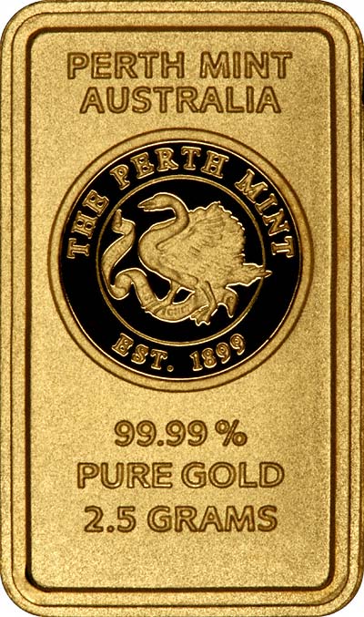 Our Perth Mint 2.5 grams Gold Bar Photograph