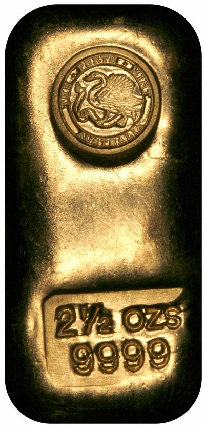 Obverse of Two & a Half Ounce Gold Bar