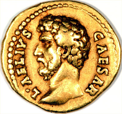 Our Roman Gold Aureus of Aelius Obverse Photo