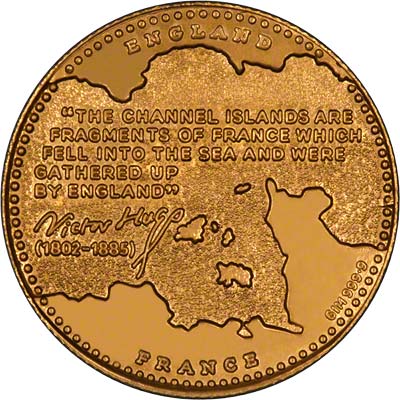 Reverse of 1802 - 1885 Victor Hugo Gold Medallion