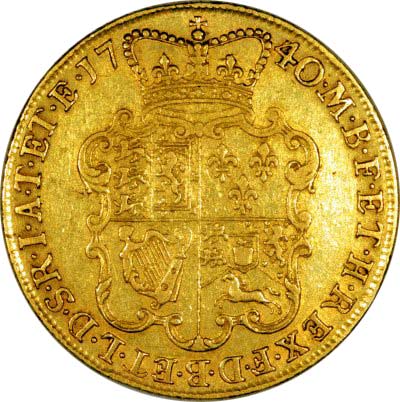 Reverse of 1740 George II Two Guinea