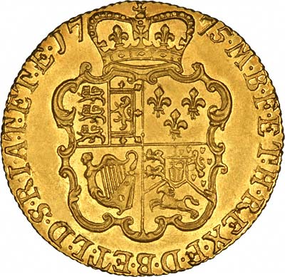 Crowned Ornate Shield on Reverse of 1773 Guinea