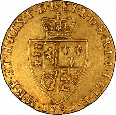 Spade Shaped Shield on Reverse of 1790 Guinea