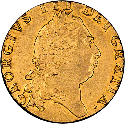 George III on Obverse of aEF 1797 Guinea
