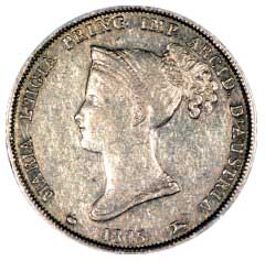 Maria Luigia on Obverse of 40 Lire of 1815