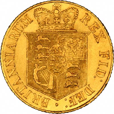 Obverse of 1820 George III Half Sovereign