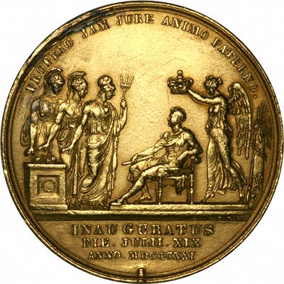 Reverse of 1821 George IV Coronation Gold Medallion