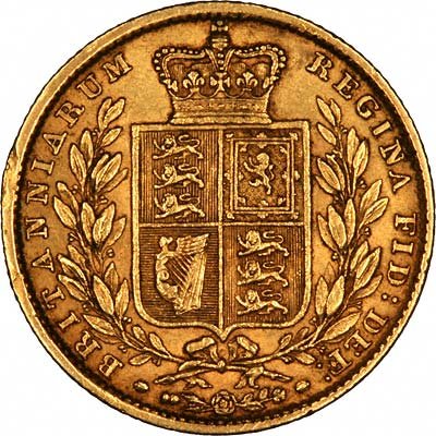 Shield Reverse on a Victorian Half Sovereign
