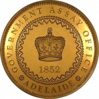Obverse of 1852 Adelaide One Pound