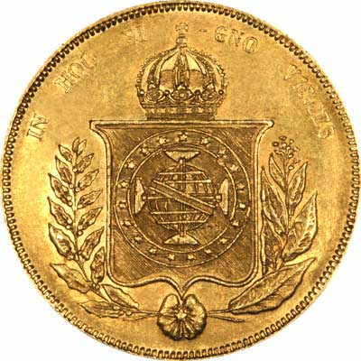 Reverse of 1853 Brazil 20,000 Reis
