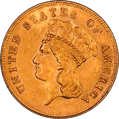 Obverse of 1855 Three Dollars