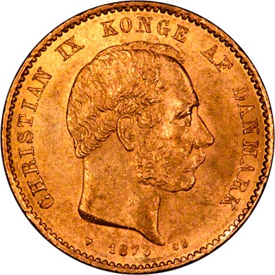 Obverse of Danish 20 Kroner of 1873