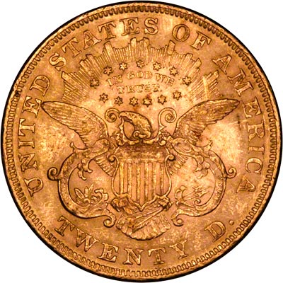 Reverse of 1874 American Gold Double Eagle