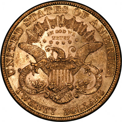 Reverse of 1877 American Gold Double Eagle