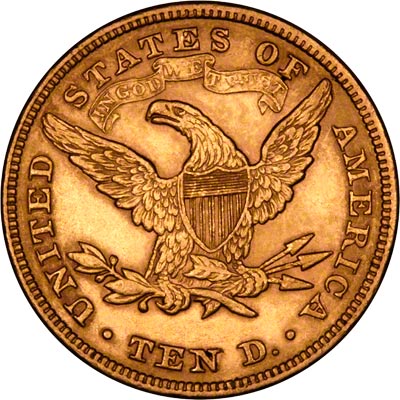 Reverse of 1880 American Gold Eagle