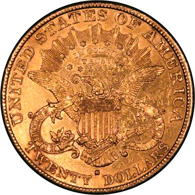 Reverse of 1883 American Gold Double Eagle