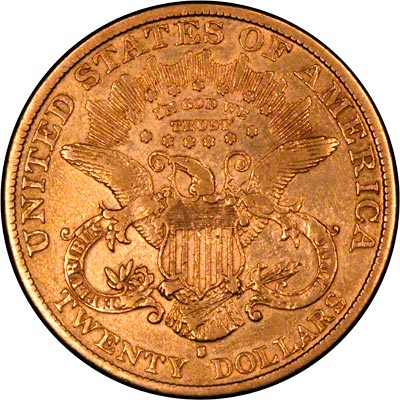 Reverse of 1885 American Gold Double Eagle