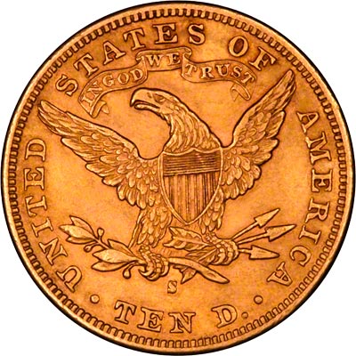 Reverse of 1888 American Gold Eagle