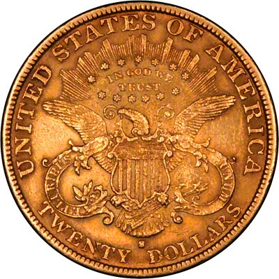 Reverse of 1888 American Gold Double Eagle