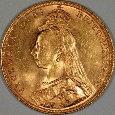 Obverse of Victoria Jubilee Head Gold Sovereign