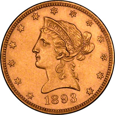 Obverse of 1893 American Gold Eagle