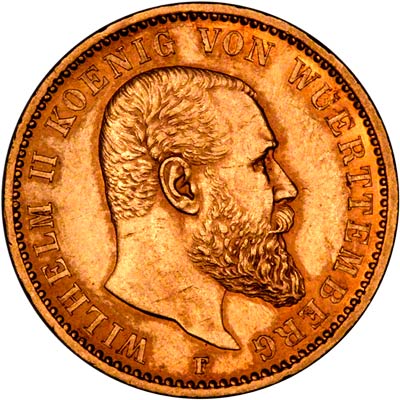 Reverse of 1894 Wuerttemberg 20 Marks