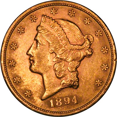 Obverse of 1894 American Gold Double Eagle