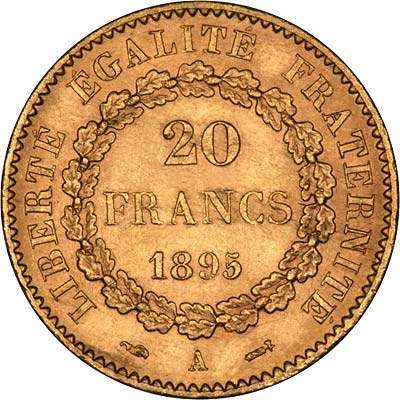 Reverse of  1895 20 Francs