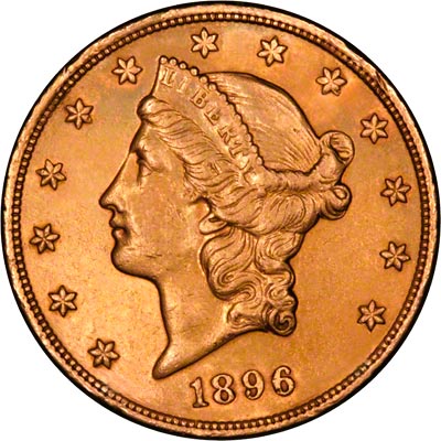 Obverse of 1896 American Gold Double Eagle