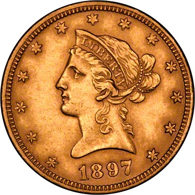 Obverse of 1897 American Gold Eagle