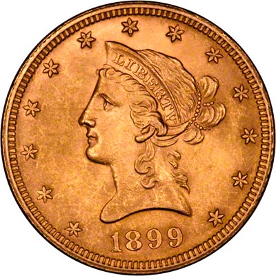Obverse of 1899 American Gold Eagle