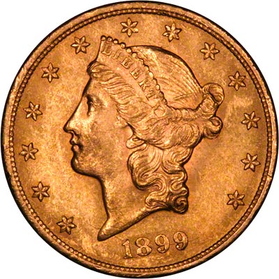 Obverse of 1899 American Gold Double Eagle