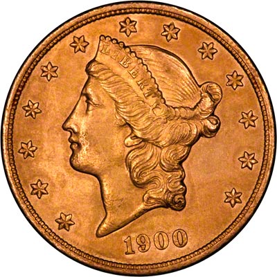 Obverse of 1900 American Gold Double Eagle