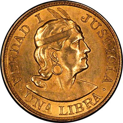 Obverse of 1903 Peru Gold Libra