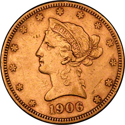Obverse of 1906 American Gold Eagle