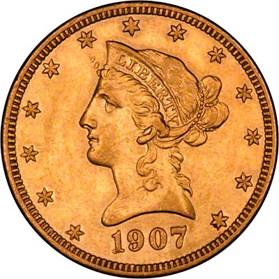 Obverse of 1907 American Gold Eagle