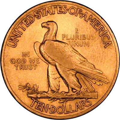 Reverse of 1908 American Gold Eagle