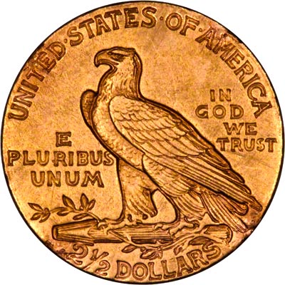 Reverse of 1910 American Gold Quarter Eagle
