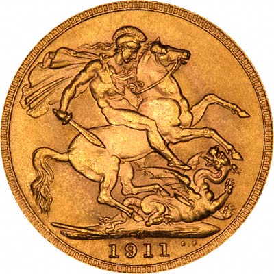 Our 1911 Canada Mint Gold Sovereign Reverse Image