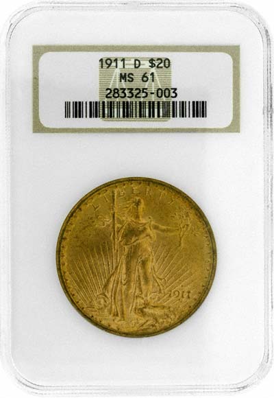 St. Gaudens Standing Liberty Obverse Design on 1911 American Gold Double Eagle