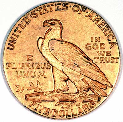 In God We Trust - Reverse of 1911 US Indian Head Gold Half Eagle