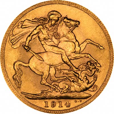 Our 1914 Canada Mint Gold Sovereign Reverse Photograph