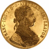 Obverse of Austian Gold 4 Ducats