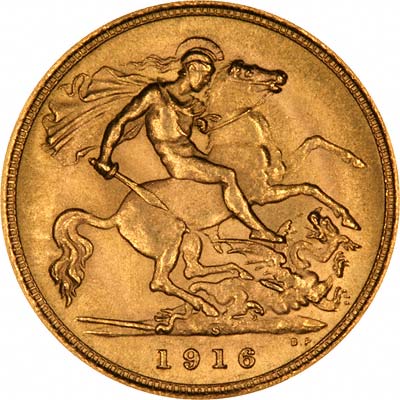Reverse of 1916 - S Half Sovereign